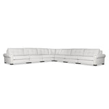 Nativa Interiors Sylviane Solid + Manufactured Wood / Revolution Performance Fabrics® 7 Pieces Modular Symmetrical Sectional with Ottoman Off White 166.00"W x 166.00"D x 33.00"H