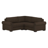 Nativa Interiors Sylviane Solid + Manufactured Wood / Revolution Performance Fabrics® 3 Pieces Modular Symmetrical Sectional with Ottoman Brown 90.00"W x 90.00"D x 33.00"H