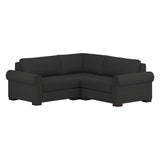 Nativa Interiors Sylviane Solid + Manufactured Wood / Revolution Performance Fabrics® 3 Pieces Modular Symmetrical Sectional with Ottoman Charcoal 90.00"W x 90.00"D x 33.00"H