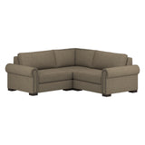 Nativa Interiors Sylviane Solid + Manufactured Wood / Revolution Performance Fabrics® 3 Pieces Modular Symmetrical Sectional with Ottoman Flax 90.00"W x 90.00"D x 33.00"H