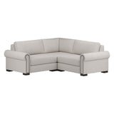 Nativa Interiors Sylviane Solid + Manufactured Wood / Revolution Performance Fabrics® 3 Pieces Modular Symmetrical Sectional with Ottoman Off White 90.00"W x 90.00"D x 33.00"H