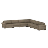 Nativa Interiors Sylviane Solid + Manufactured Wood / Revolution Performance Fabrics® 7 Pieces Modular Symmetrical Sectional with Ottoman Flax 166.00"W x 166.00"D x 33.00"H