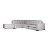 Nativa Interiors Veranda Solid + Manufactured Wood / Revolution Performance Fabrics® 5 Pieces Modular Right Hand Facing Sectional with Ottoman Grey 128.00"W x 121.00"D x 33.00"H