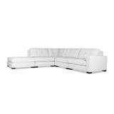 Nativa Interiors Veranda Solid + Manufactured Wood / Revolution Performance Fabrics® 5 Pieces Modular Right Hand Facing Sectional with Ottoman Off White 128.00"W x 121.00"D x 33.00"H