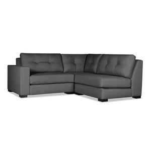 Nativa Interiors Veranda Solid + Manufactured Wood / Revolution Performance Fabrics® 3 Pieces Modular Left Hand Facing Sectional with Ottoman Charcoal 90.00"W x 83.00"D x 33.00"H