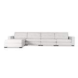Nativa Interiors Veranda Solid + Manufactured Wood / Revolution Performance Fabrics® 5 Pieces Modular Right Hand Facing Sectional with Ottoman Off White 166.00"W x 83.00"D x 33.00"H