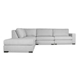 Nativa Interiors Veranda Solid + Manufactured Wood / Revolution Performance Fabrics® 5 Pieces Modular Right Hand Facing Sectional with Ottoman Grey 128.00"W x 121.00"D x 33.00"H