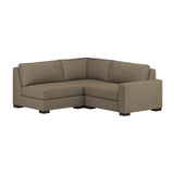 Nativa Interiors Veranda Solid + Manufactured Wood / Revolution Performance Fabrics® 3 Pieces Modular Right Hand Facing Sectional with Ottoman Flax 90.00"W x 83.00"D x 33.00"H