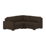 Nativa Interiors Veranda Solid + Manufactured Wood / Revolution Performance Fabrics® 3 Pieces Modular Left Hand Facing Sectional with Ottoman Brown 90.00"W x 83.00"D x 33.00"H