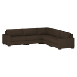 Nativa Interiors Veranda Solid + Manufactured Wood / Revolution Performance Fabrics® 5 Pieces Modular Symmetrical Sectional with Ottoman Brown 128.00"W x 128.00"D x 33.00"H