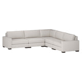 Nativa Interiors Veranda Solid + Manufactured Wood / Revolution Performance Fabrics® 5 Pieces Modular Symmetrical Sectional with Ottoman Off White 128.00"W x 128.00"D x 33.00"H