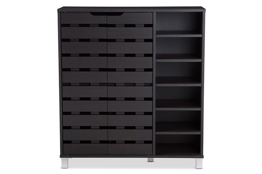 Shoe storage dark discount wood