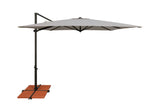 Simply Shade - Treasure Garden Skye 8.6' Square, with Cross Bar Stand in Solefin Fabric Gray Tweed / Black  8.6' Square