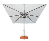 Simply Shade - Treasure Garden Skye 8.6' Square, with Cross Bar Stand in Solefin Fabric Taupe / Black  8.6' Square