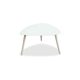 Rowan Indoor/Outdoor Large Side Table Kidney Style, Alum Top And Legs, Powder Coating Finish
