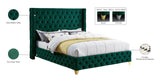 Savan Velvet / Engineered Wood / Metal / Foam Contemporary Green Velvet Queen Bed - 72" W x 86" D x 56" H
