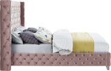 Savan Velvet / Engineered Wood / Metal / Foam Contemporary Pink Velvet Full Bed - 66" W x 81" D x 56" H