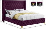 Savan Velvet / Engineered Wood / Metal / Foam Contemporary Purple Velvet King Bed - 88" W x 86" D x 56" H