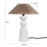 TOV Furniture Shabby Natural Rope Table Lamp Black,Natural,White 15.8"W x 13.8"D x 18.1"H