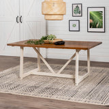 72" Solid Wood Trestle Dining Table - Reclaimed Barnwood/White Wash