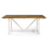 72" Solid Wood Trestle Dining Table - Reclaimed Barnwood/White Wash