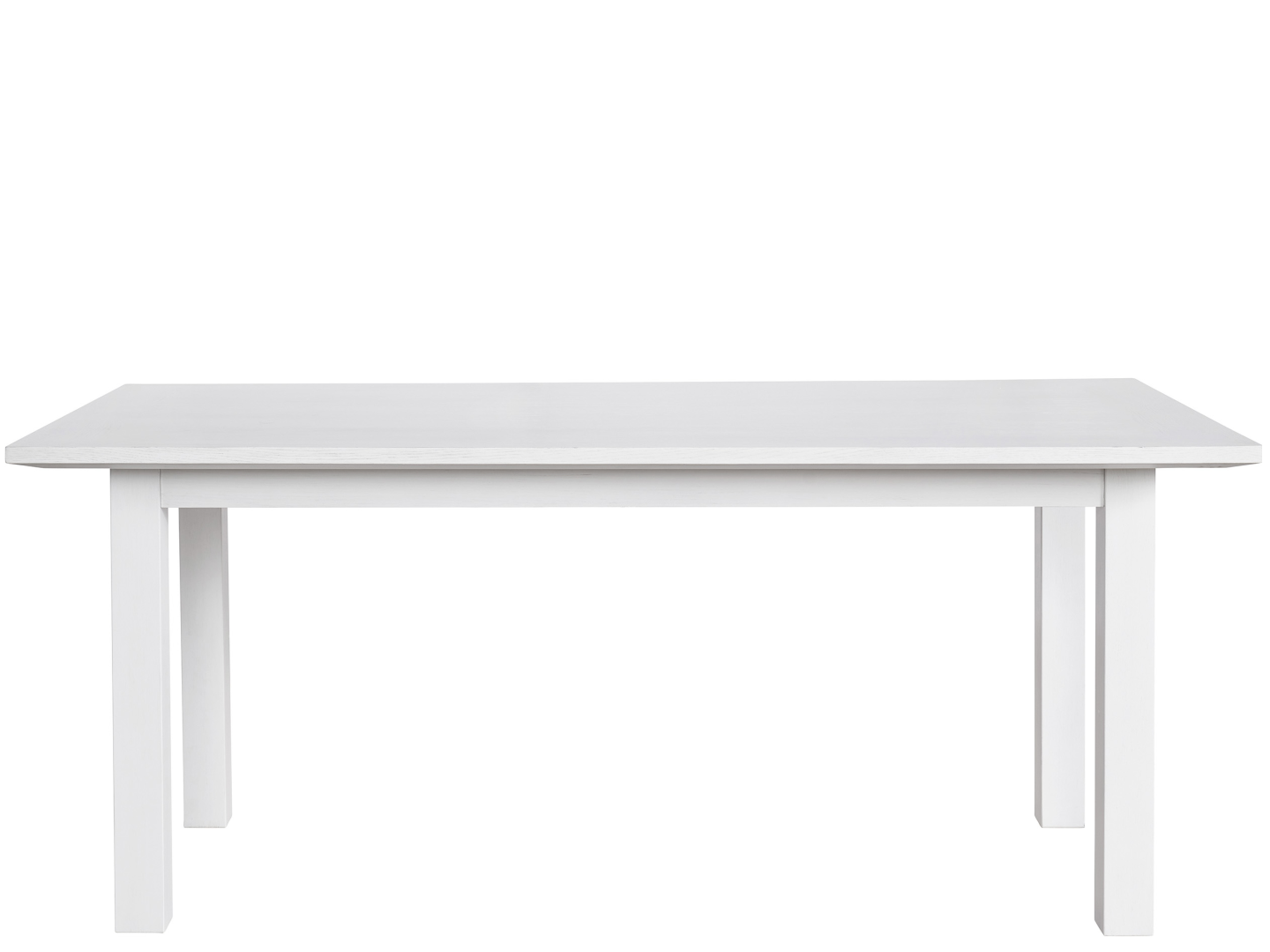 Modern Farmhouse Kitchen Table - Crisp White Laminate Top with Bold Sq