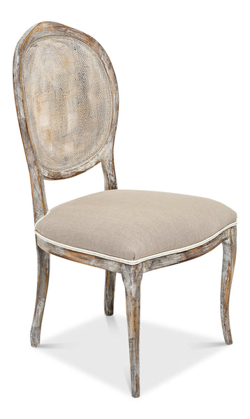 Luella Linen King Louis Back Side Chair  Upholstered dining side chair, Side  chairs dining, Upholstered chairs fabric