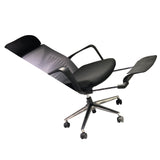 Benzara Mesh Back Padded Adjustable Ergonomic Office Chair with Headrest and Retractable Footrest, Black UPT-230097 Black Plywood, Metal, Foam, and Fabric UPT-230097
