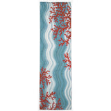Trans-Ocean Liora Manne Visions IV Coral Reef Contemporary Indoor/Outdoor Handmade 100% Polyester Rug Water 2'3" x 8'