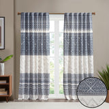 Mila Global Inspired 100% Window Curtain Panel with Lining in Navy