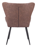 Zuo Modern Alejandro 100% Polyurethane, Plywood, Steel Modern Commercial Grade Dining Chair Set - Set of 2 Vintage Brown, Black 100% Polyurethane, Plywood, Steel
