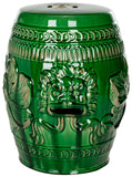 Stool Chinese Dragon Green Ceramic