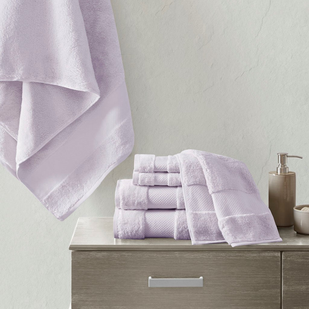 Madison Park Signature Turkish Cotton 6 Piece Bath Towel Set Lavender