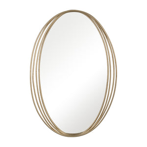 Sagebrook Home Contemporary Iron, 26x39" Oval Mirror, Gold 17932 Gold Iron