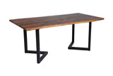 Porter Designs Manzanita Live Edge Solid Acacia Wood Natural Dining Table Brown 07-196-01-DT82HV-KIT