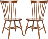 Safavieh - Set of 2 - Parker Dining Chair 17''H Spindle Natural Wood NC Coating Malaysian Oak AMH8500C-SET2 683726498353