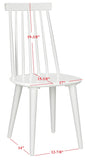 Safavieh - Set of 2 - Burris Side Chair 17''H Spindle White NC Coating Rubberwood AMH8511B-SET2 889048075153