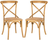 Safavieh - Set of 2 - Franklin X Back Side Chair Oak Oak AMH9500C-SET2 683726985891