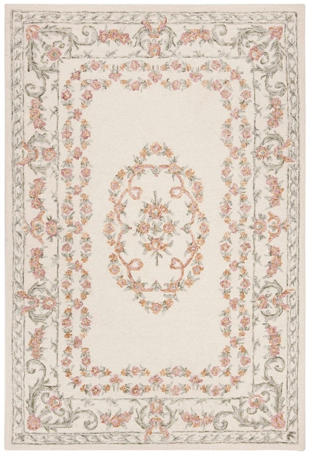 Aubusson Hand Tufted Wool Rug - Elegant Rectangle Design, Luxurious So