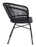 English Elm EE2977 Steel, Polyethylene Modern Commercial Grade Dining Chair Set - Set of 2 Black Steel, Polyethylene