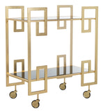 Safavieh Eliza 2 Tier Bar Cart Brass / Glass Metal / Glass BCT8005A 889048587960