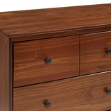 Walker Edison Modern 6 Drawer Dresser - Walnut in Solid Pine Wood, MDF, Plastic, Metal Hardware BR6DDDRWT 842158142429
