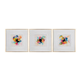 Contemporary 72x24,Set of 3 -  Hand Painted Multi-colorful Abstract