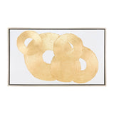 Sagebrook Home Contemporary 59x35, Hand Painted Gold Leaf Circle Sequence 70213 Black/gold Mdf