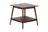 Porter Designs Portola Solid Acacia Wood Transitional End Table Brown 05-108-07-5023