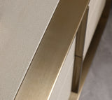 VIG Furniture Nova Domus Cartier - Modern Beige Shagreen and Brushed Brass Chest VGVC-J-A002-CH