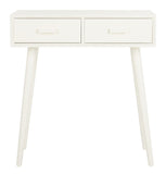 Safavieh Dean Console 2 Drawer Distressed White Wood Water Based Paint Pine MDF COF5701A 889048258754