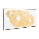 Sagebrook Home Contemporary 59x35, Hand Painted Gold Leaf Circle Sequence 70213 Black/gold Mdf