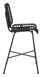 English Elm EE2994 Steel, Polyethylene Modern Commercial Grade Bar Chair Set - Set of 2 Black Steel, Polyethylene