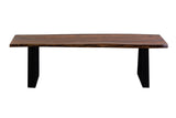 Porter Designs Manzanita Live Edge Solid Acacia Wood Natural Dining Bench Brown 07-196-13-BN58HT-KIT